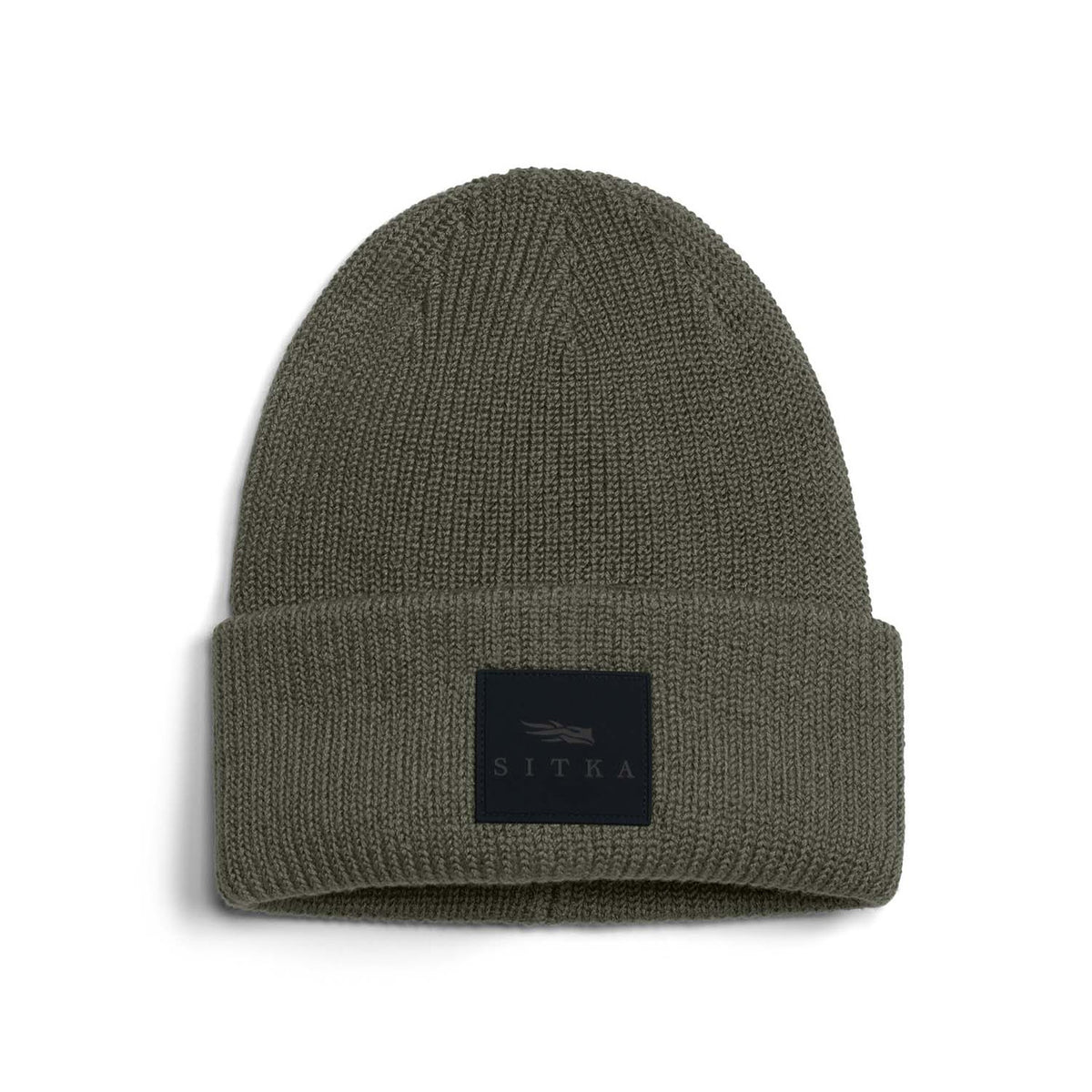 Sitka Double Cuff Acrylic Knit Beanie Image in Cypress Green