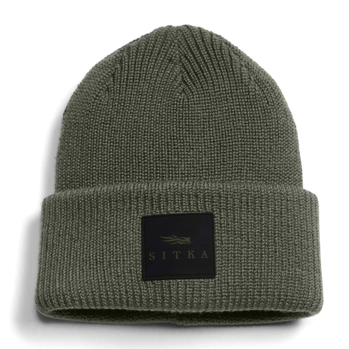 Sitka Double Cuff Acrylic Knit Beanie Image in Herb Green