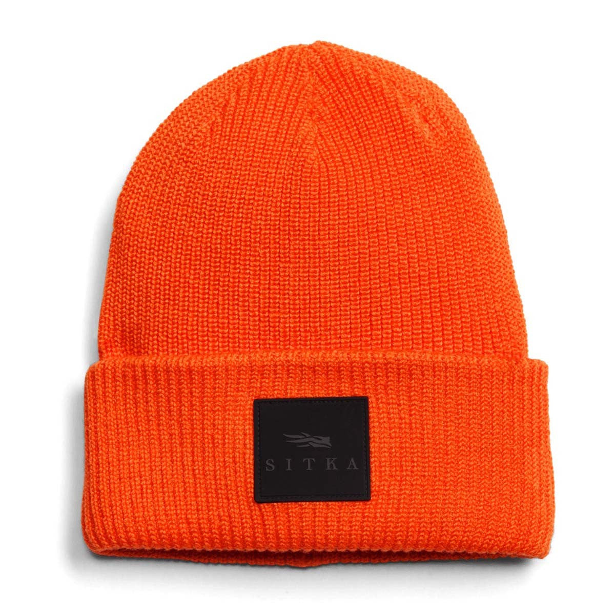 Sitka Double Cuff Acrylic Knit Beanie Image in Ultra Orange
