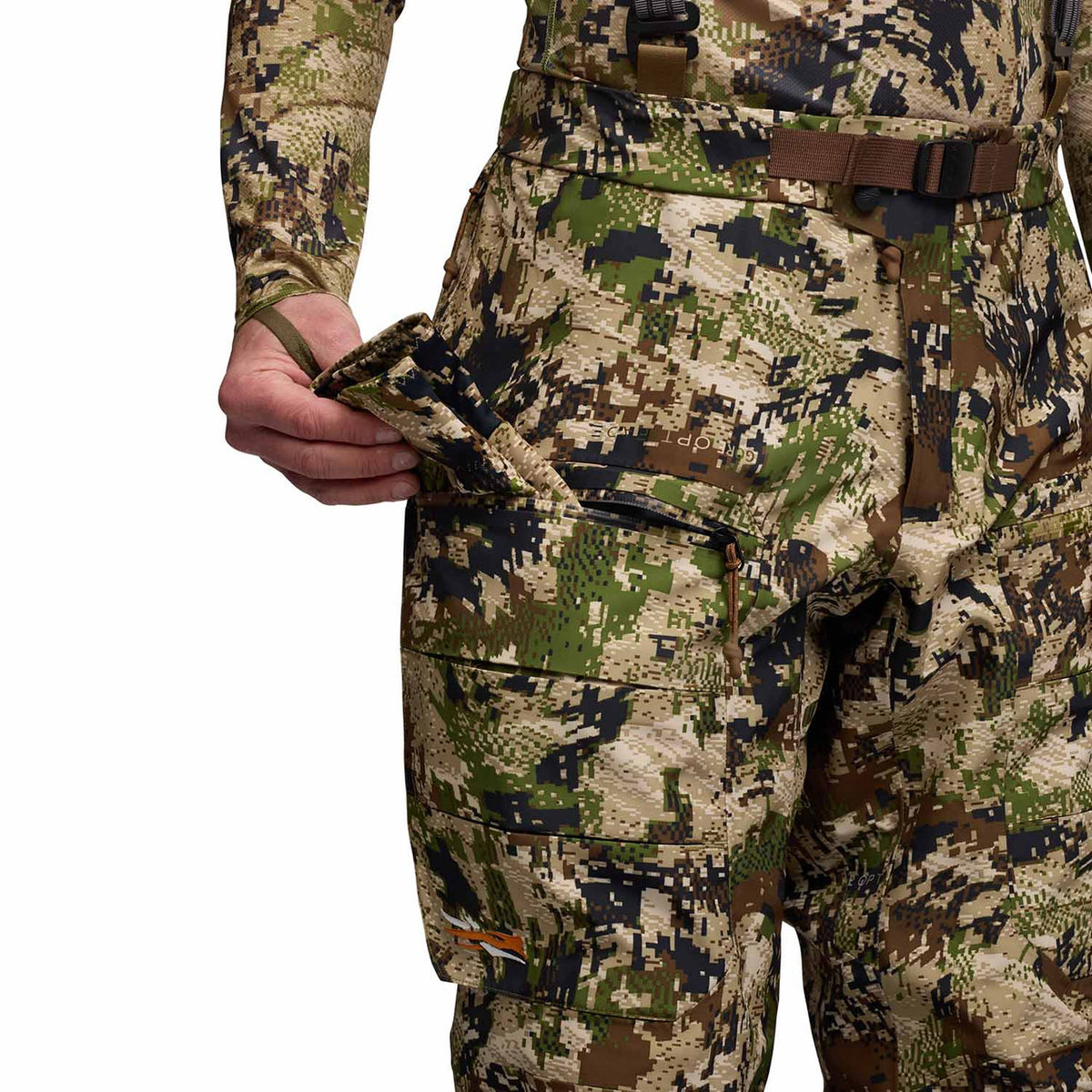 Sitka Dew Point Pro Bib Pant Leg Pocket Image