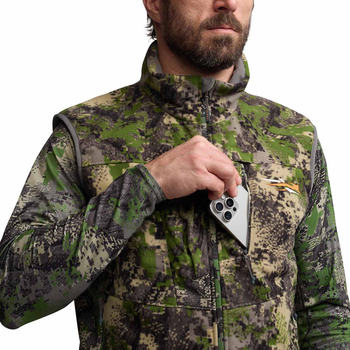 Sitka Men's Stratus Vest 2.0 Cell Phone Pocket Image