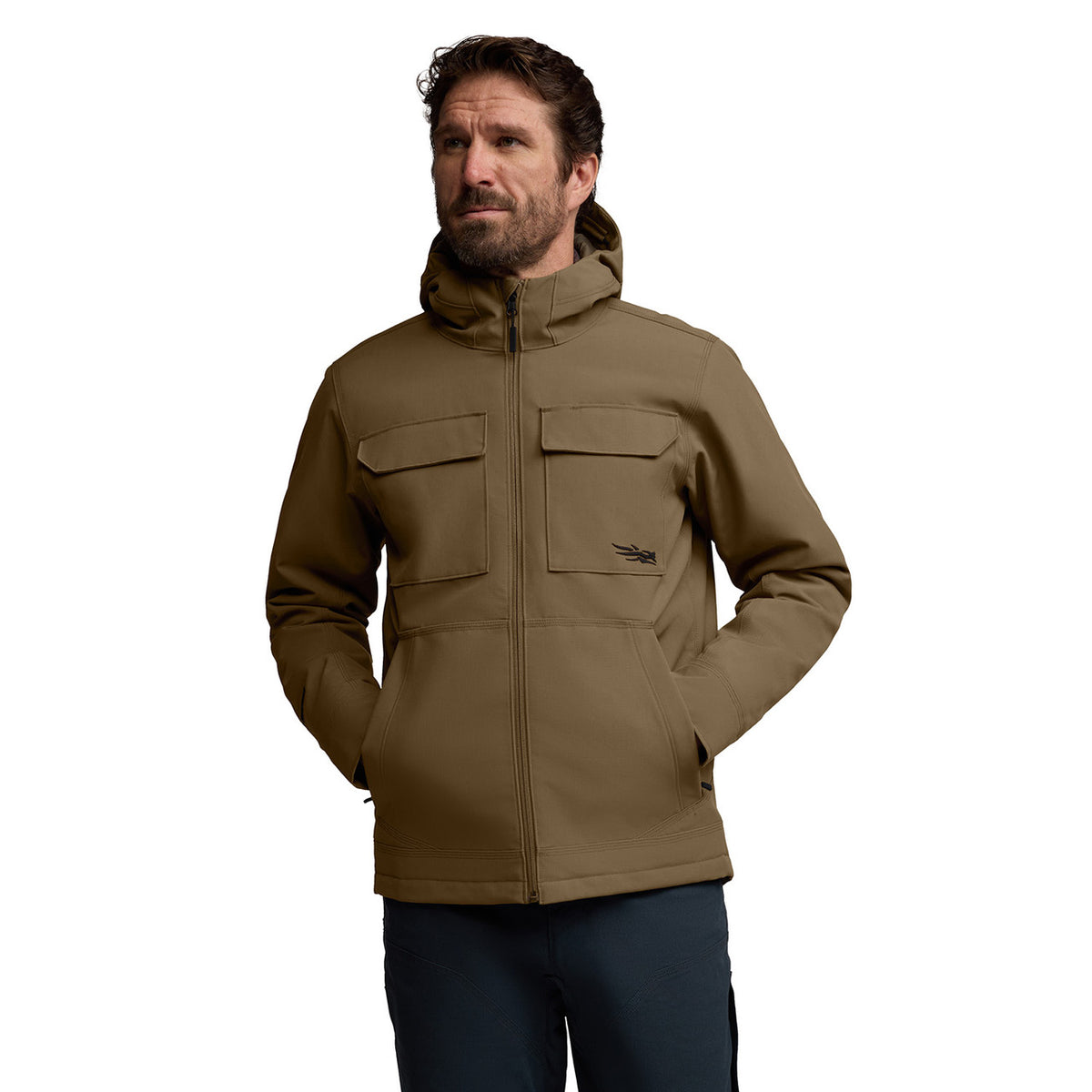 Front Model Image of the Sitka Grindstone Work Jacket.