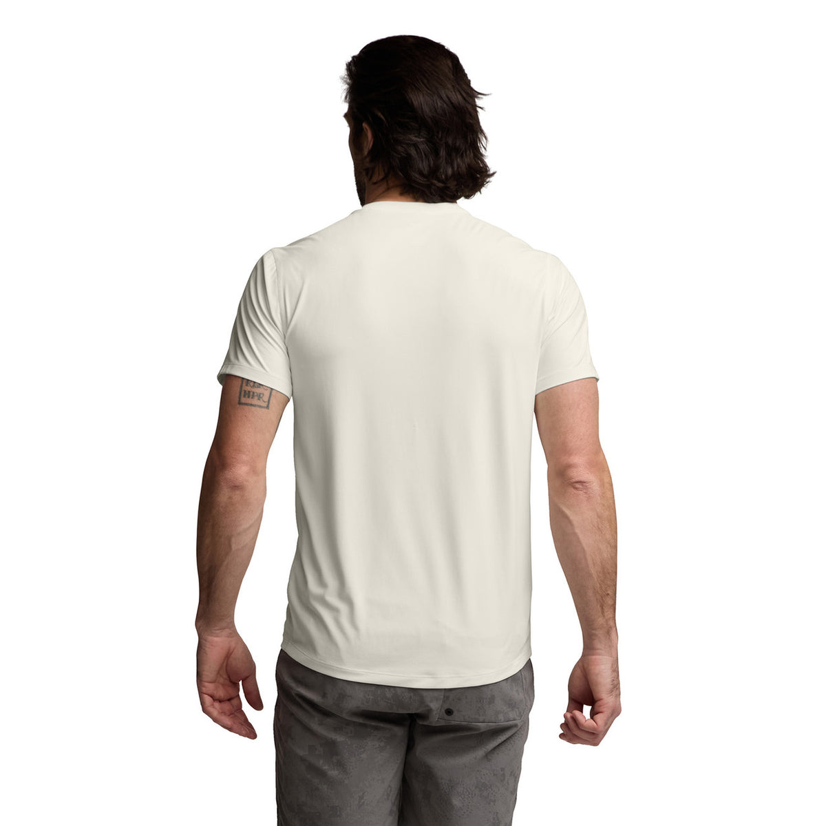 Sitka Radiant Short-Sleeve Crew Back Model Image in Ivory