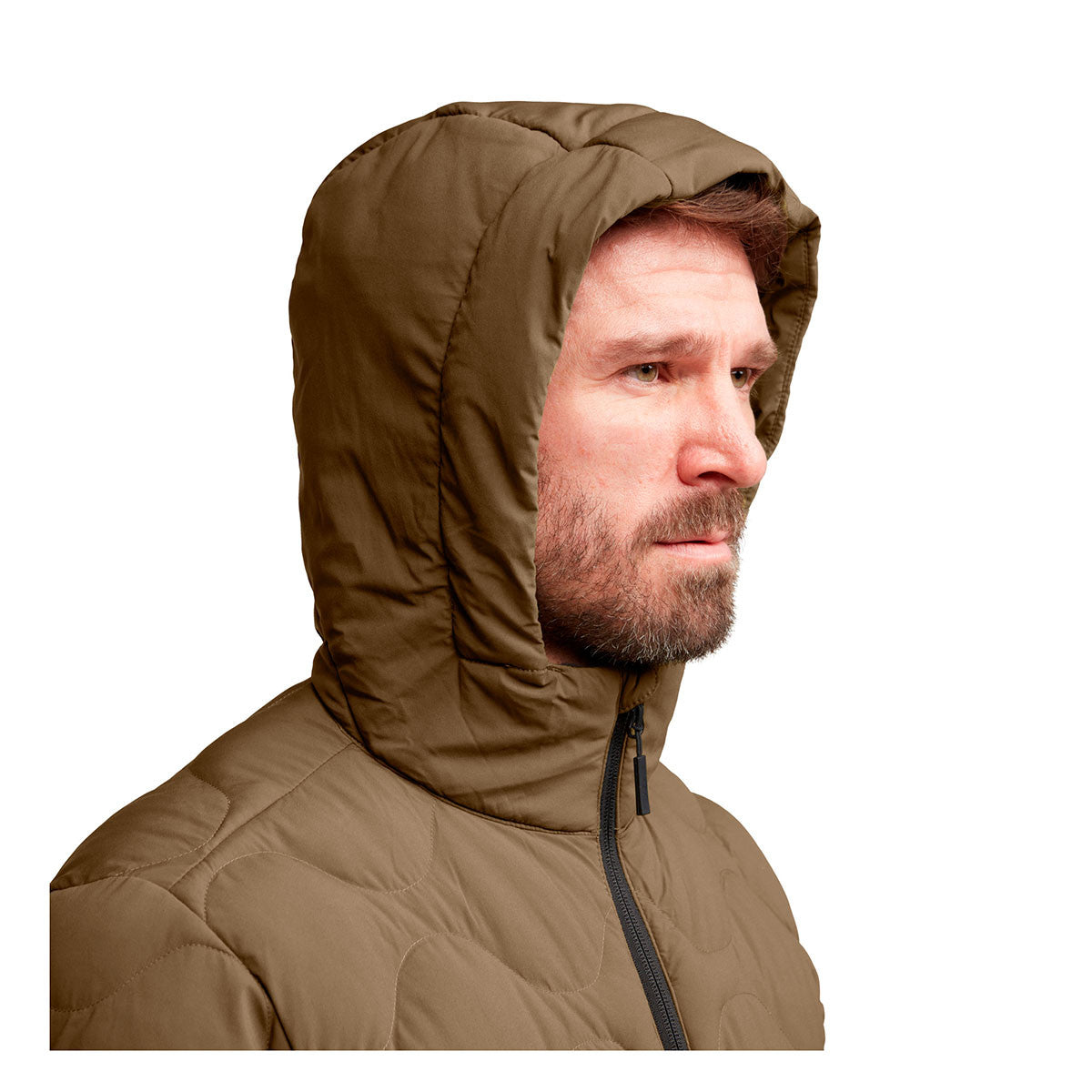 Sitka Ridgeland Hooded Jacket Hood Image in Coyote