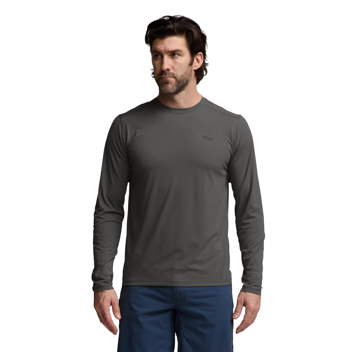 Front Model Image of the Sitka Radiant Long-Sleeve Crew.