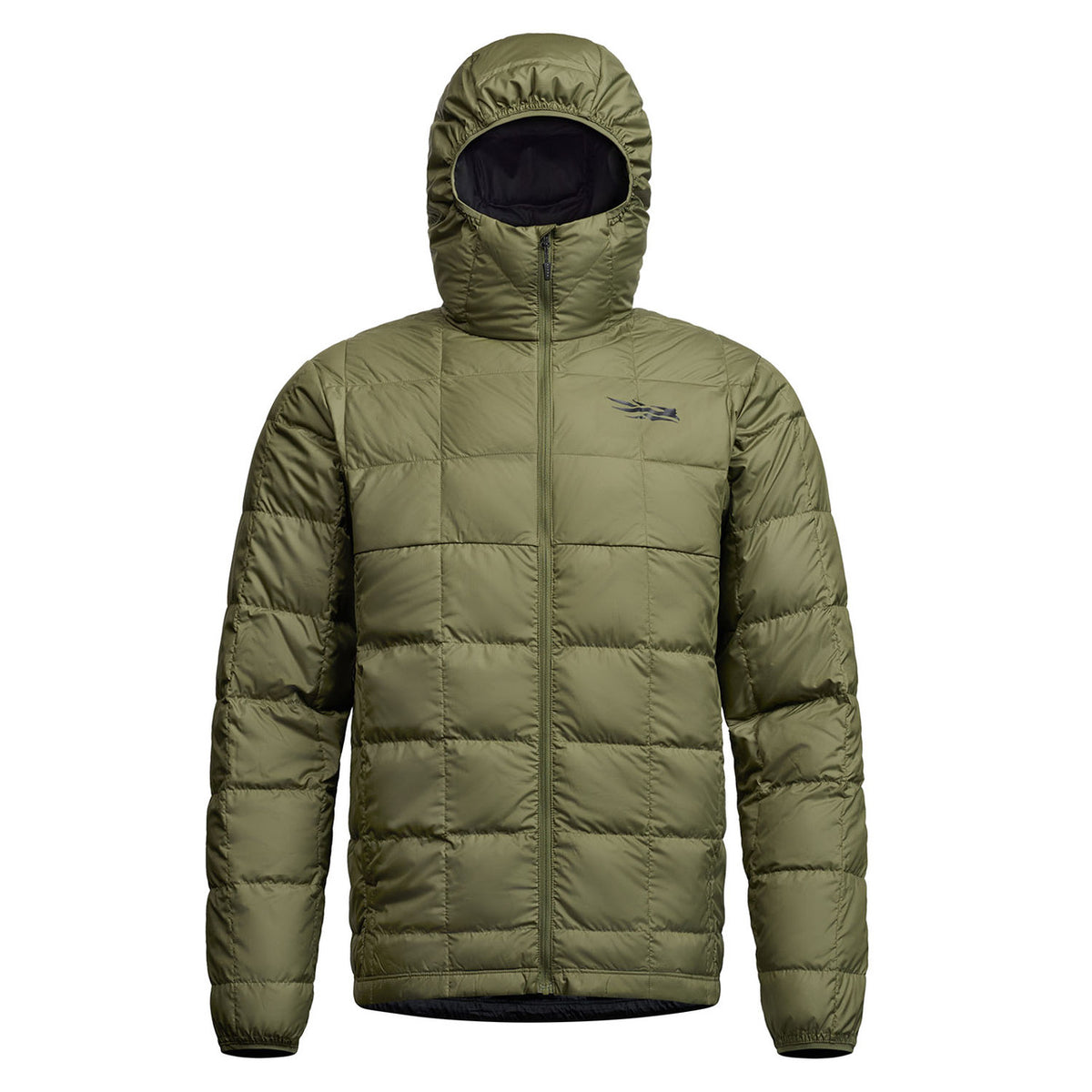 Sitka MicroDown Hooded Jacket Image in Olive Green