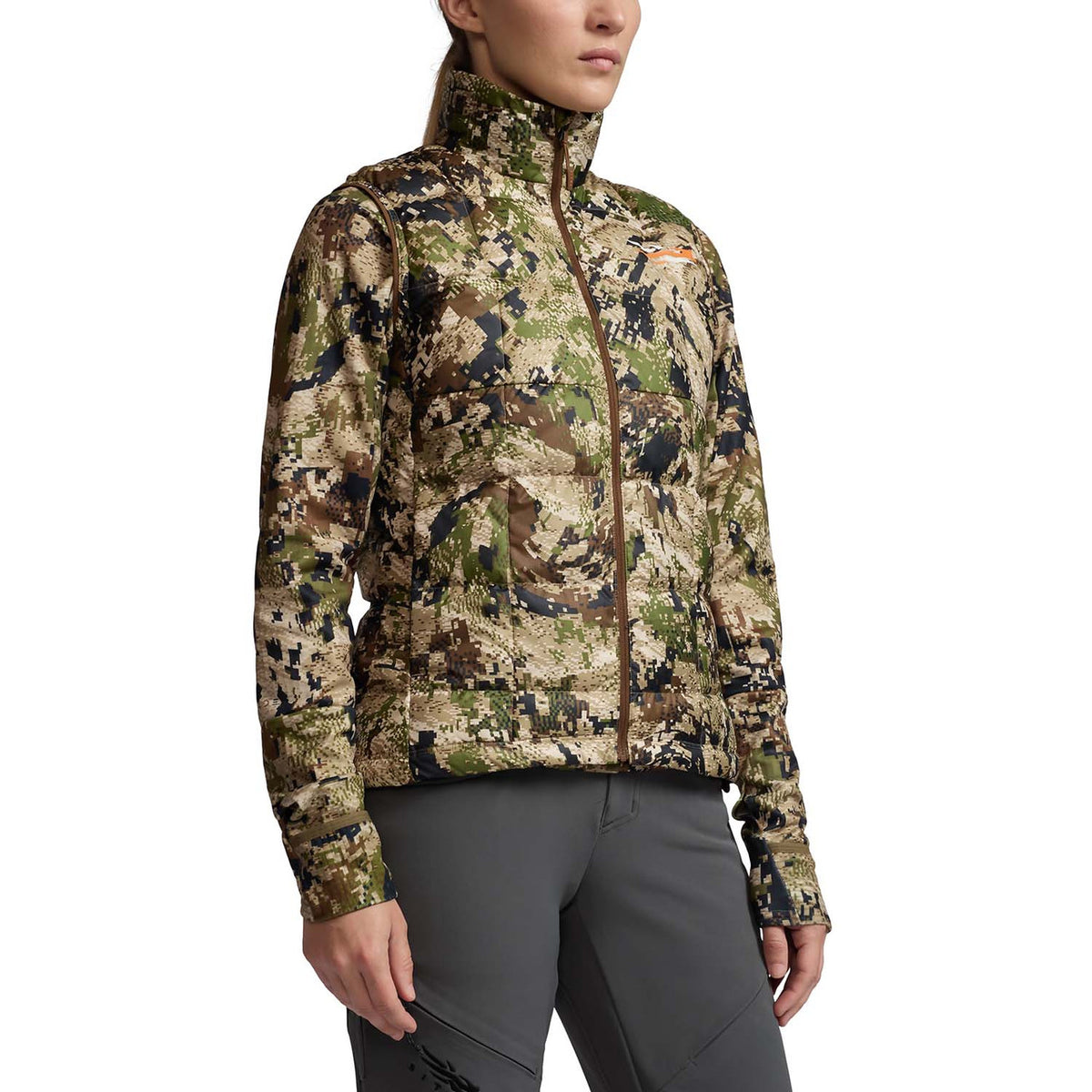 Model Image of the Sitka Women's Microdown Vest.