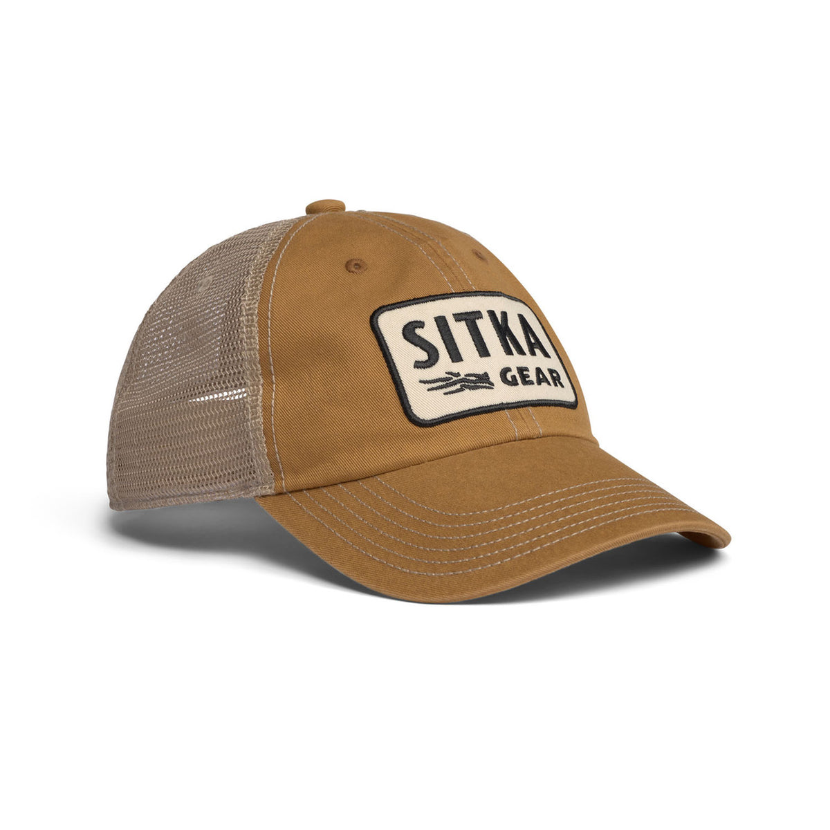 Image of the Sitka Heritage Patch Vintage Trucker Hat in Sequoia Brown