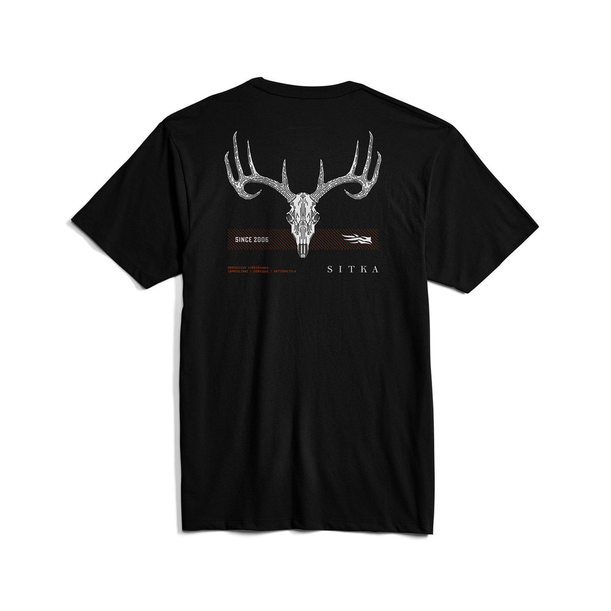 Back image of the Sitka Tech Whitetail Pocket Tee in Sitka Black