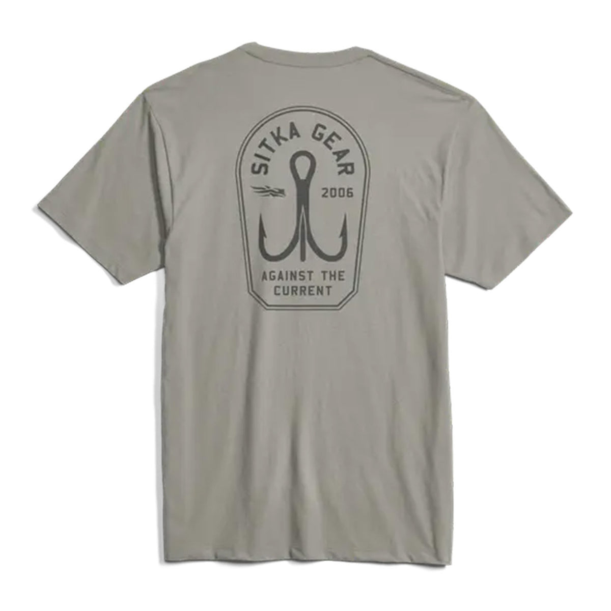 Back Image of the Sitka Treble Crest Tee in Pebble Grey