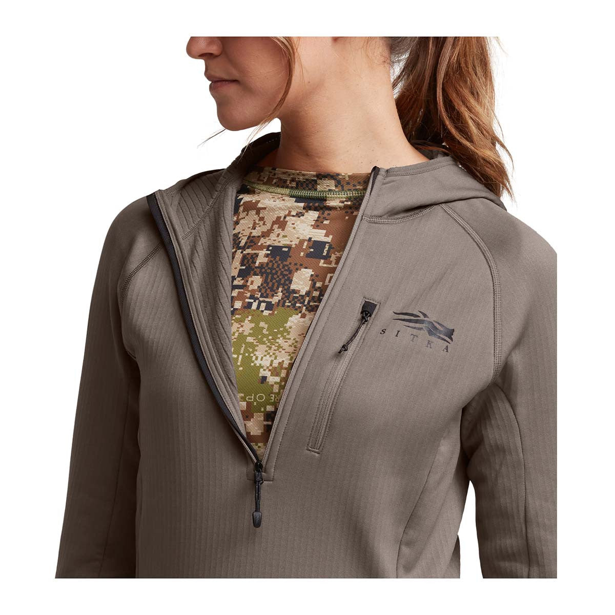 Women's Fanatic Hoodie Front Zipper Image in Hawk