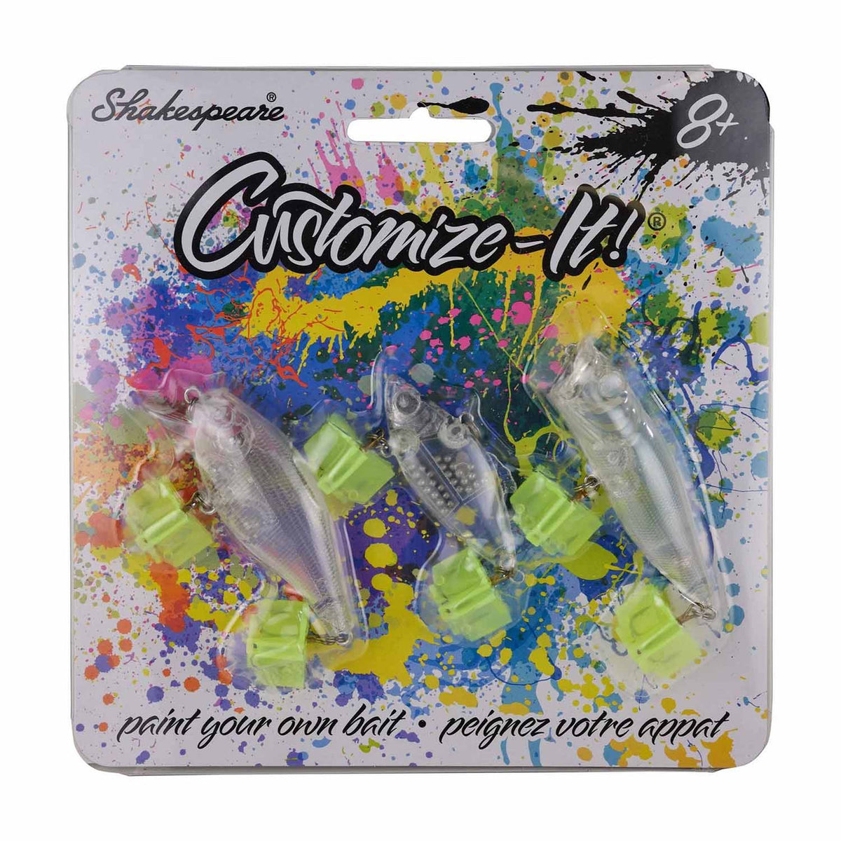 Image of the Shakespeare Customize-It Paint-Your-Own Bait Set.