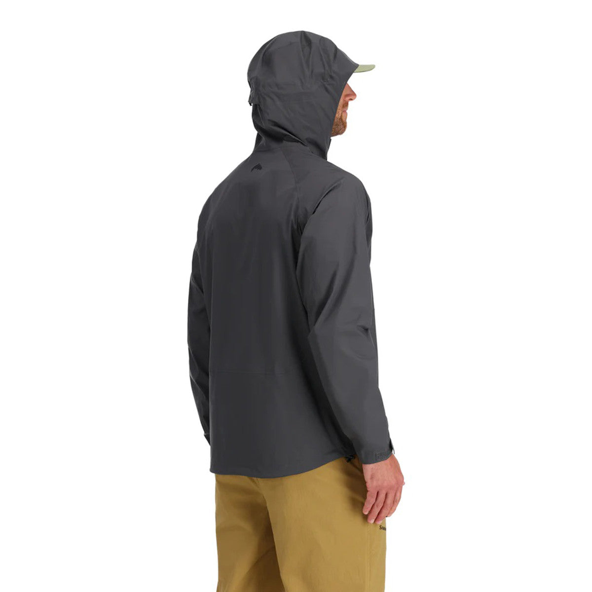 Simms Waypoints Rain Jacket Model Back Image in Slate