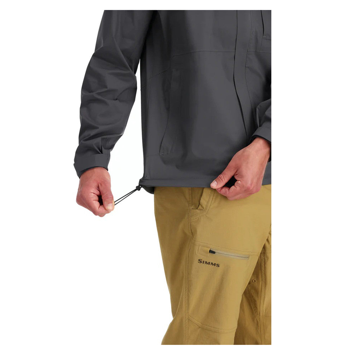 Simms Waypoints Rain Jacket Waist Drawstring Image in Slate