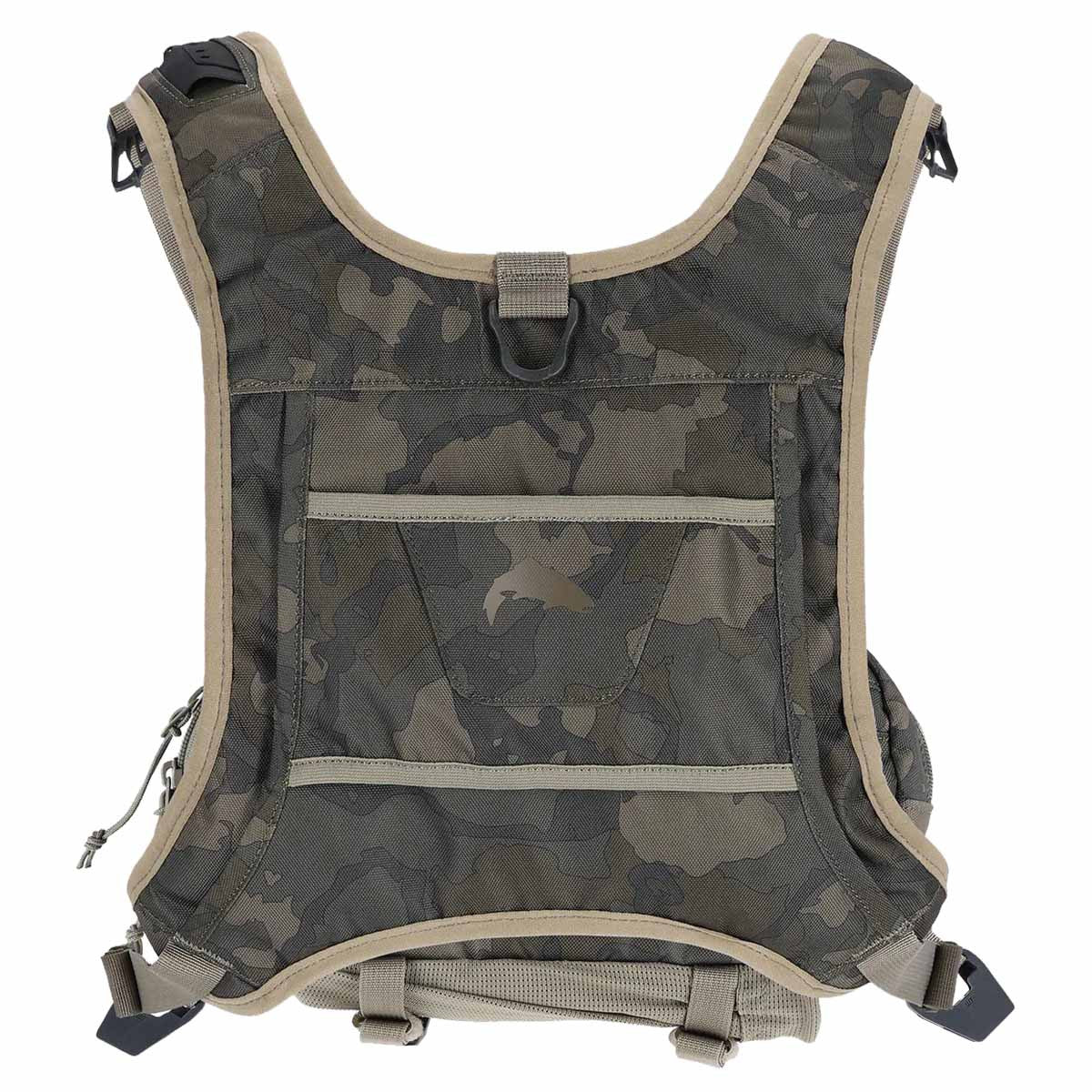 Simms Tributary Hybrid Chest Pack Back Image in Regiment Camo Olive Drab