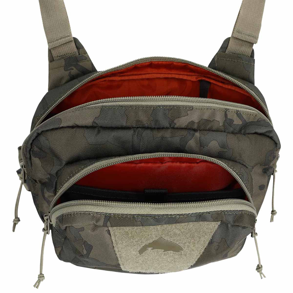 Simms Tributary Hybrid Chest Pack Open Image in Regiment Camo Olive Drab