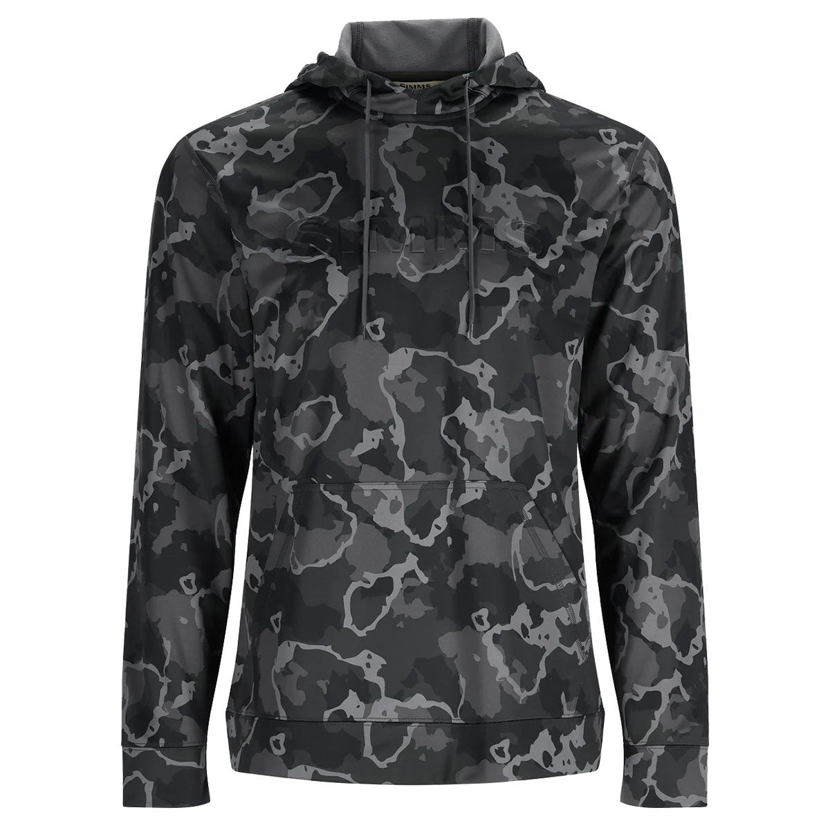Simms Challenger Fishing Hoodie Image - Regiment Camo Carbon