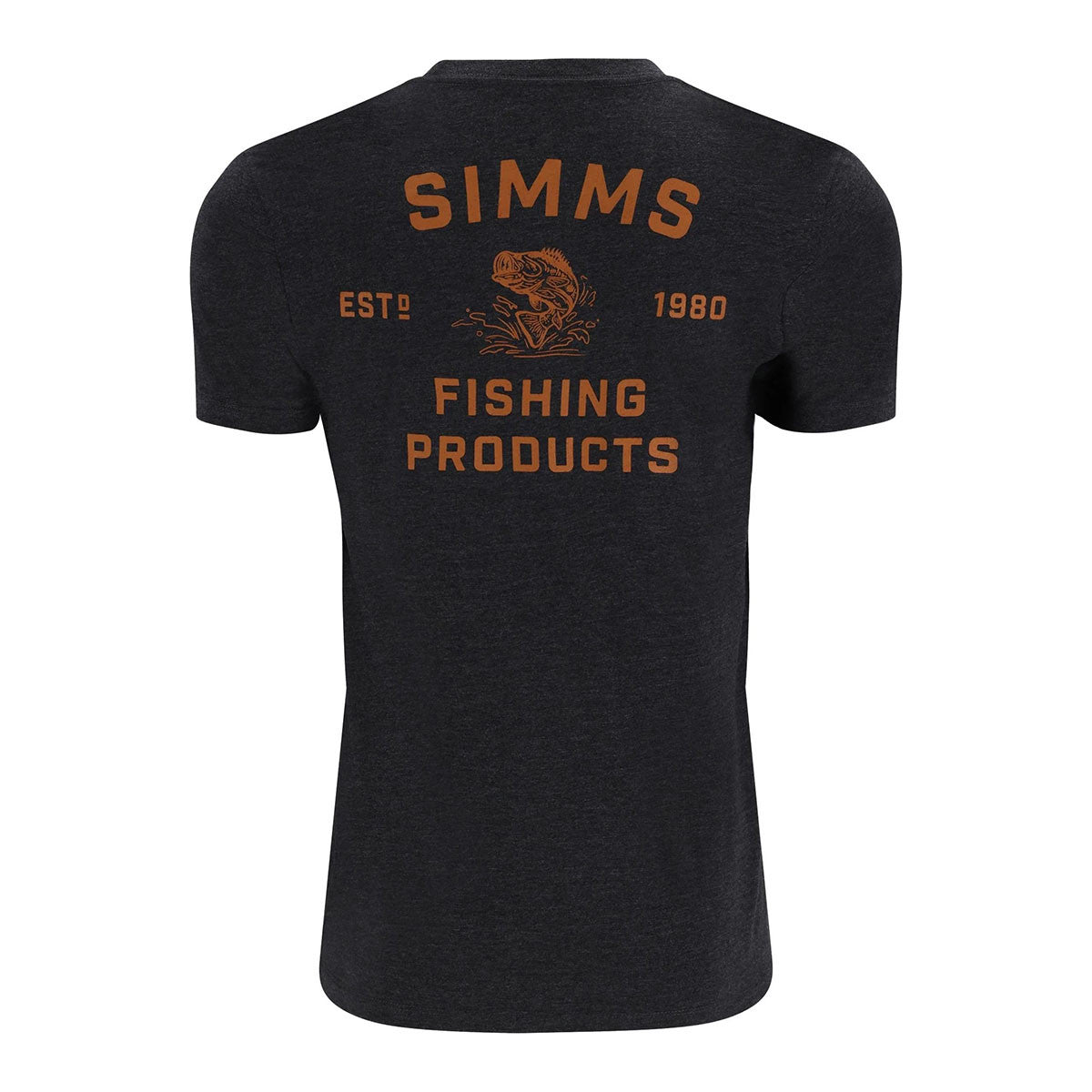 Simms Stacked Bass T-Shirt - Charcoal Heather