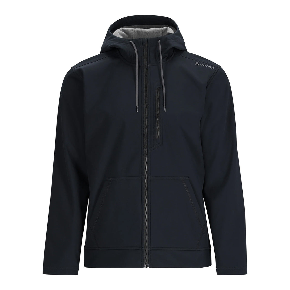 Image of Simms Rogue Wind-Blocking Hoody in Black.
