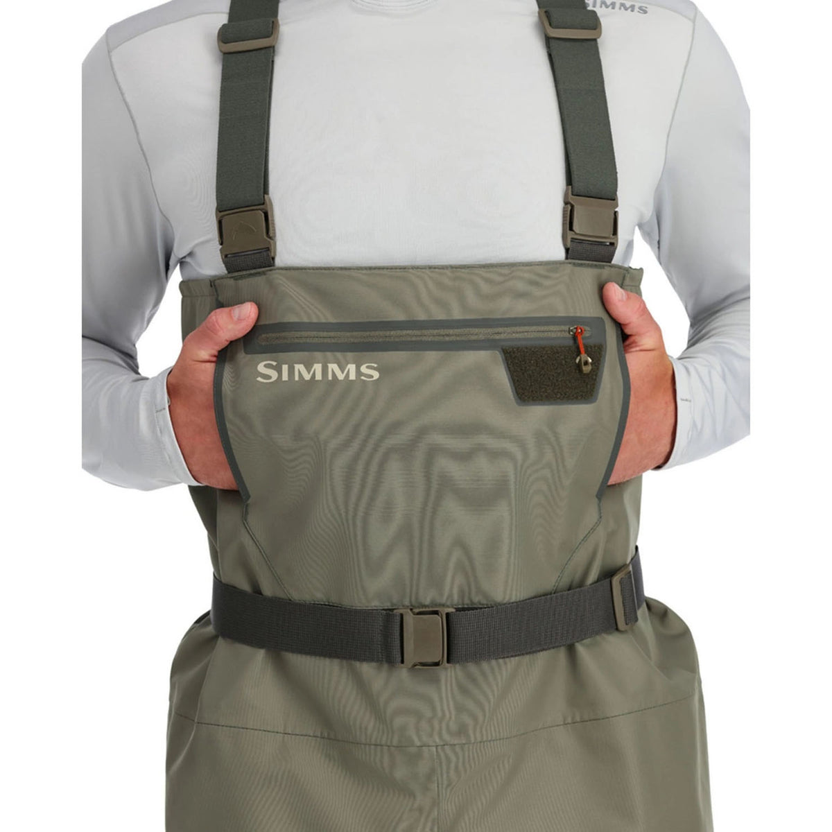 Simms Tributary Stockingfoot Waders Hand-Warming Pockets Image