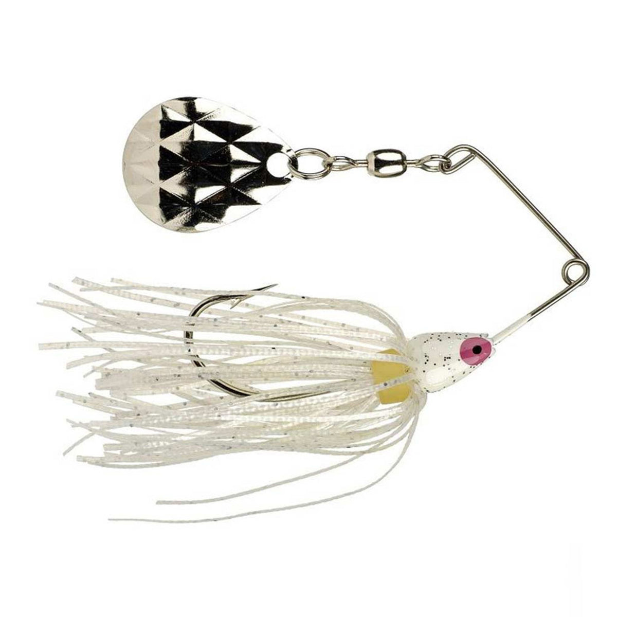 Strike King 1/8 oz. Mini-King Spinnerbait Image in White Head White Skirt