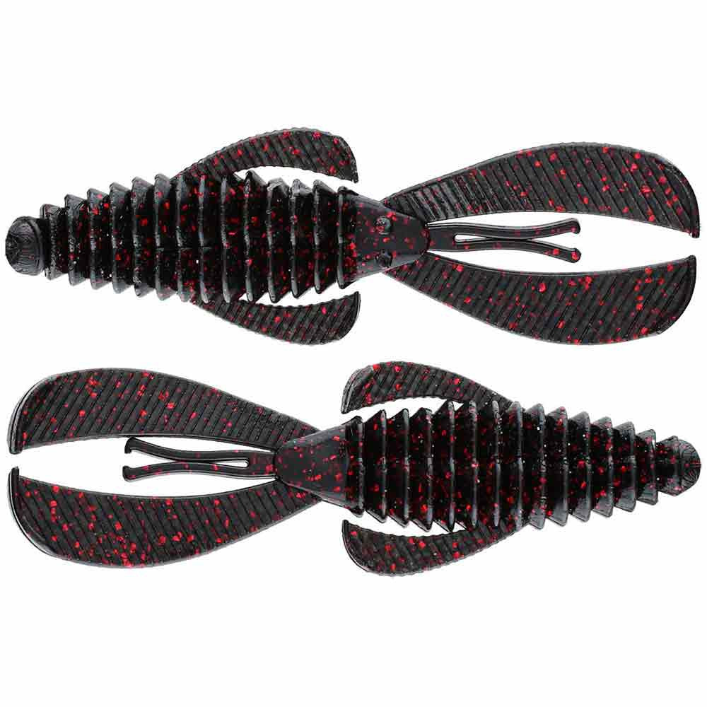 Strike King 4" Rage Bug Fishing Lures, 7 Pack Image in Black Neon Chameleon
