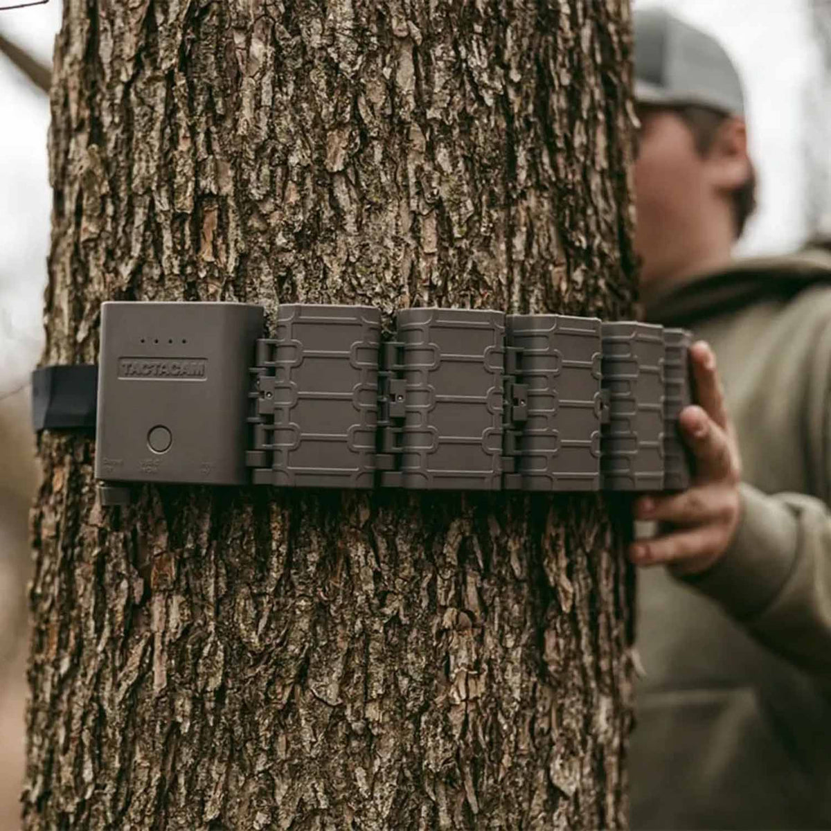 Tactacam Battery Belt On A Tree Image