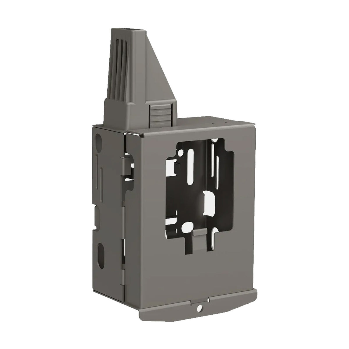 Tilted image of the Tactacam Reveal Trail Camera Lockable 4.0 Security Box.