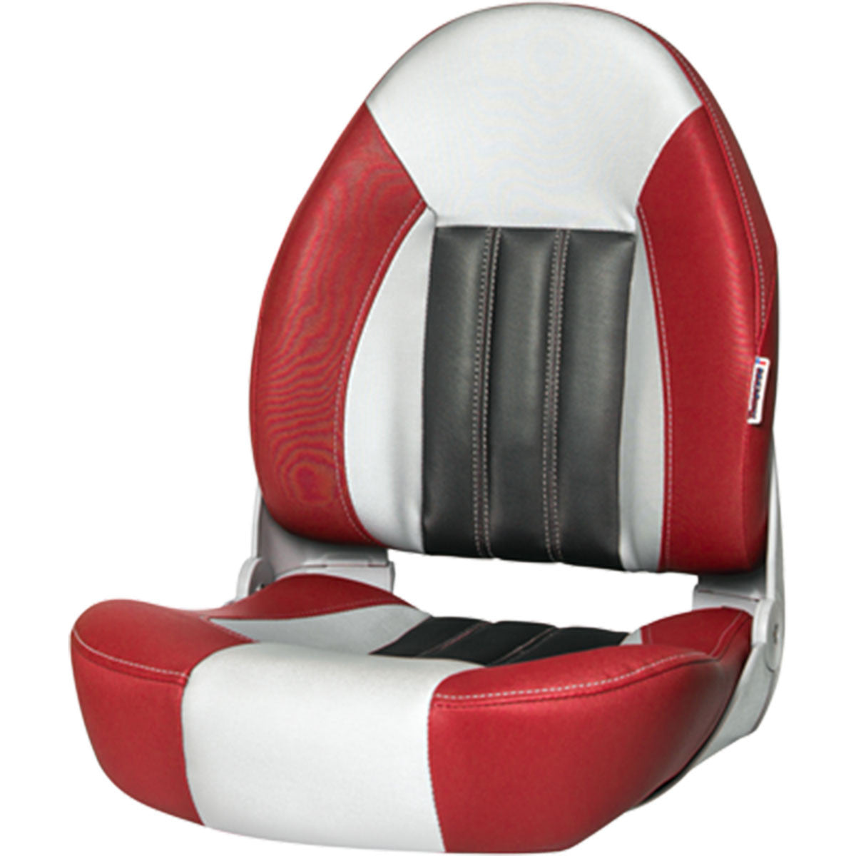 Probax High-Back Orthopedic Boat Seat Image in Red/Gray/Carbon
