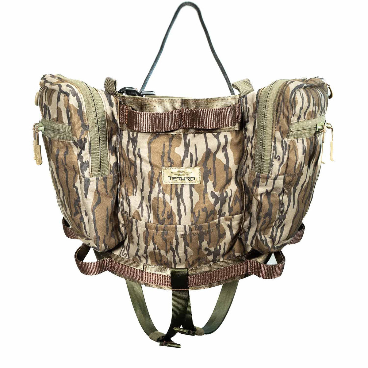 Image of the TETHRD Workhorse Saddle Kit, XL in Mossy Oak Bottomland.