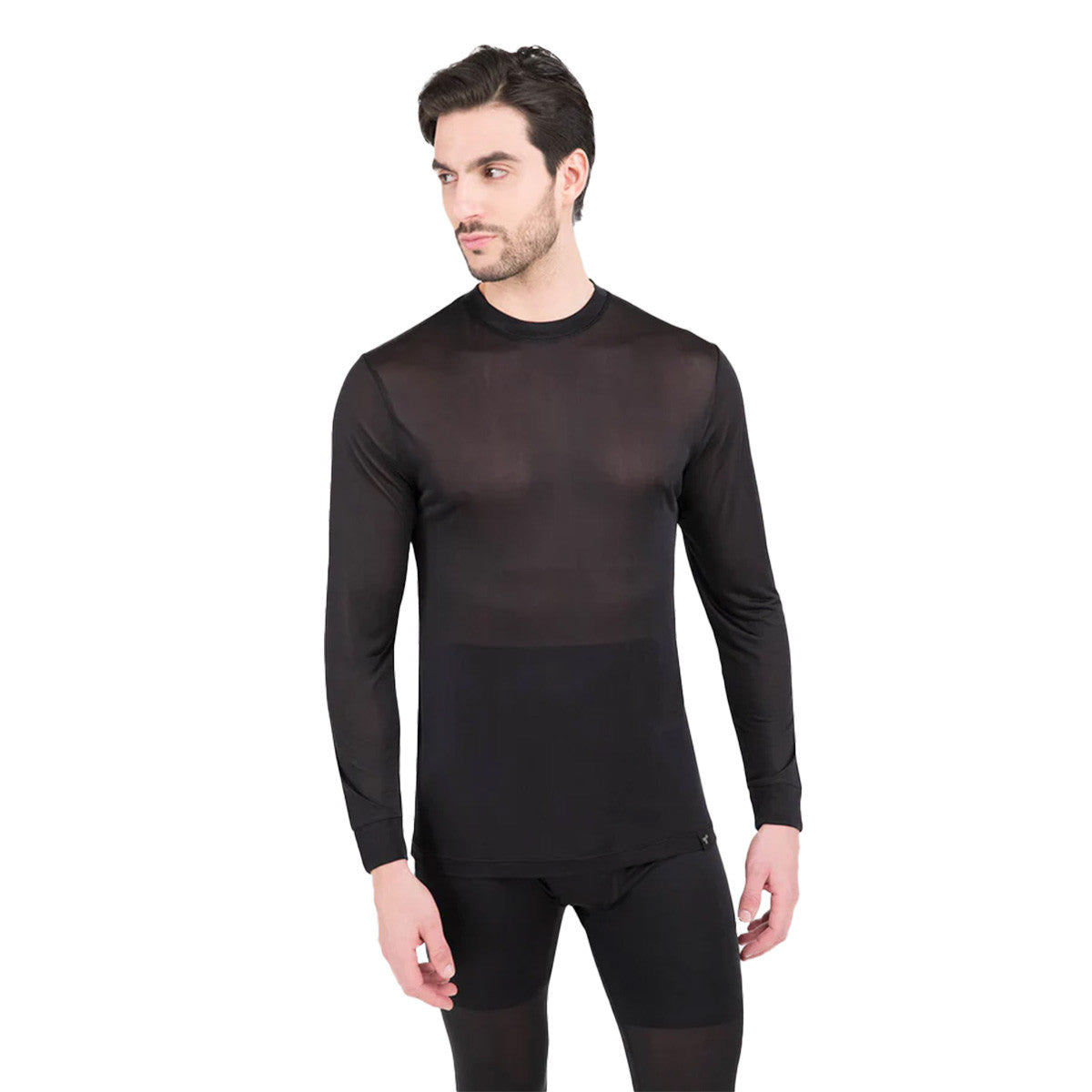 Terramar 1.0 Thermasilk Heritage Lightweight Thermal Crew Shirt - Black