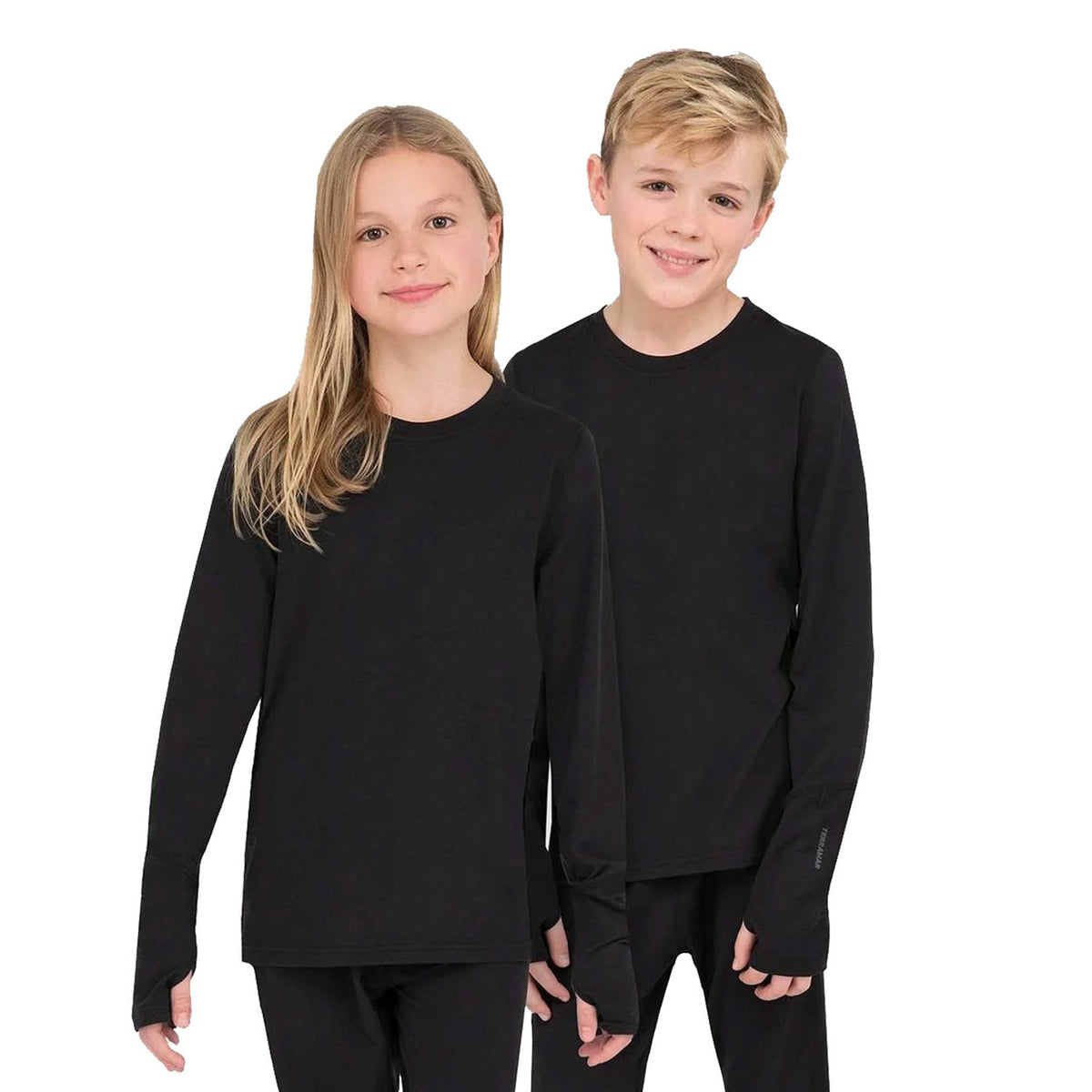Terramar Kid's Thermafleece 2.0 Crew Image in Jet Black