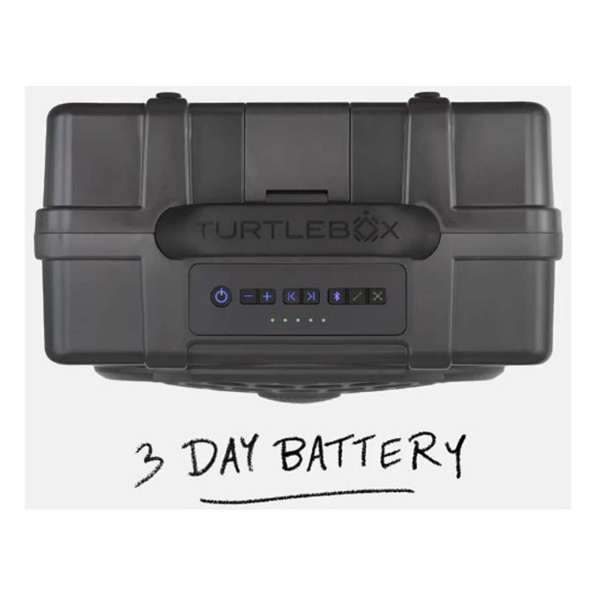 3 Day Battery Image of the Turtlebox Gen 3 Original Speaker.
