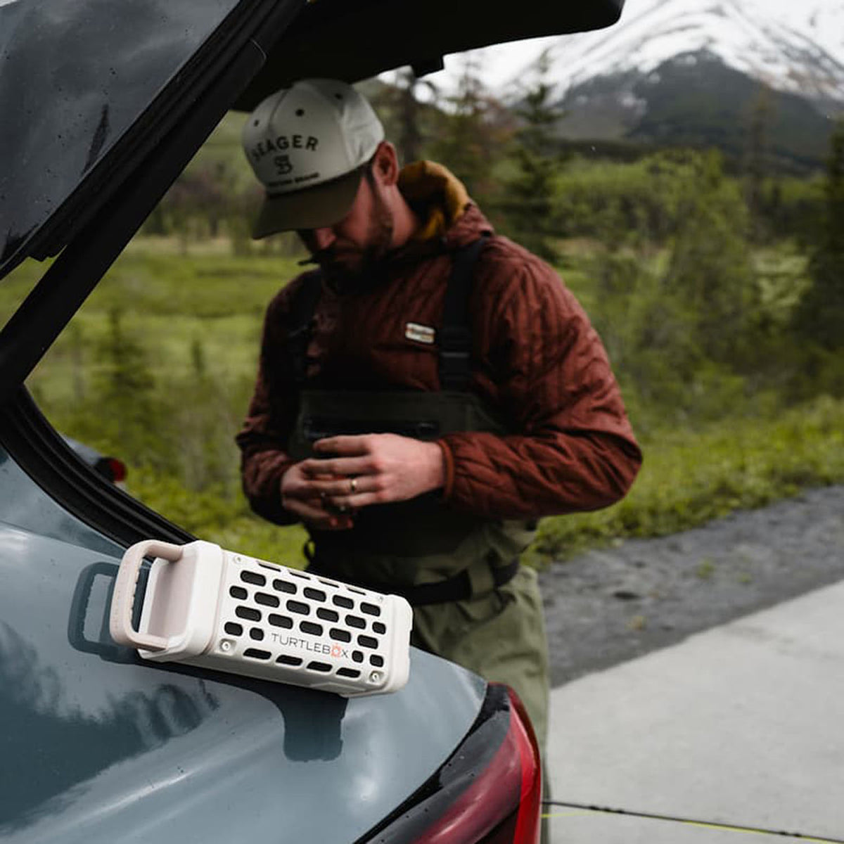 Mounted Image of the Turtlebox Ranger Bluetooth Speaker.