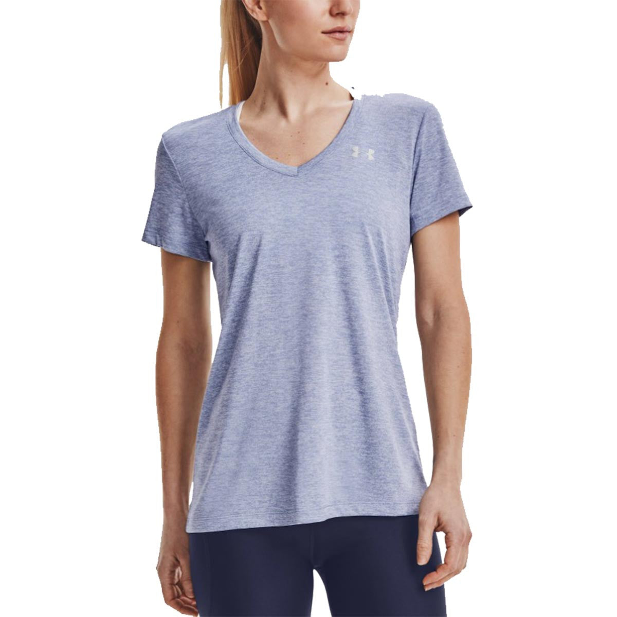 Under Armour Women's Tech Twist V-Neck in Washed Blue Image