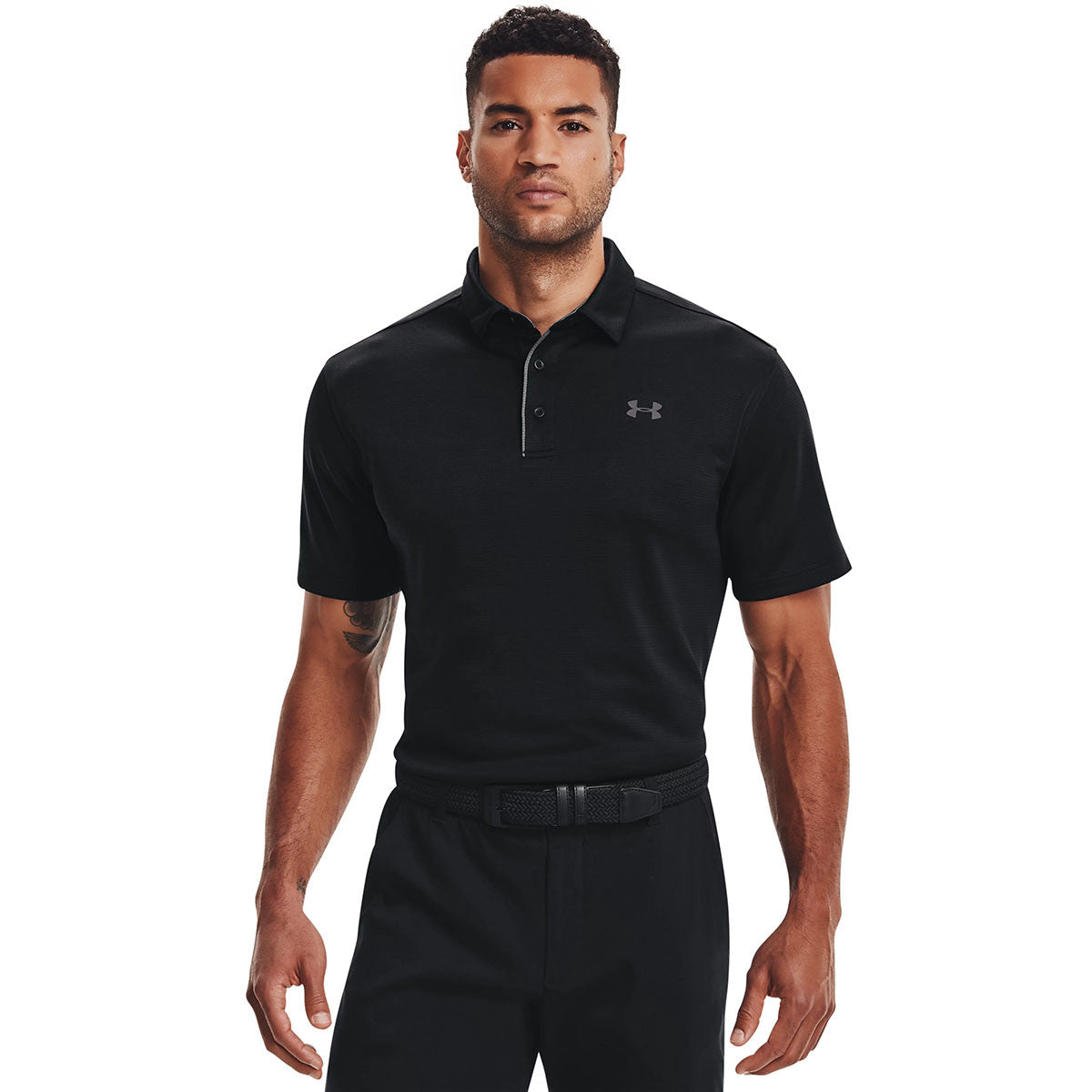 Under Armour Men's Tech Polo Shirt Image in Black-Graphite