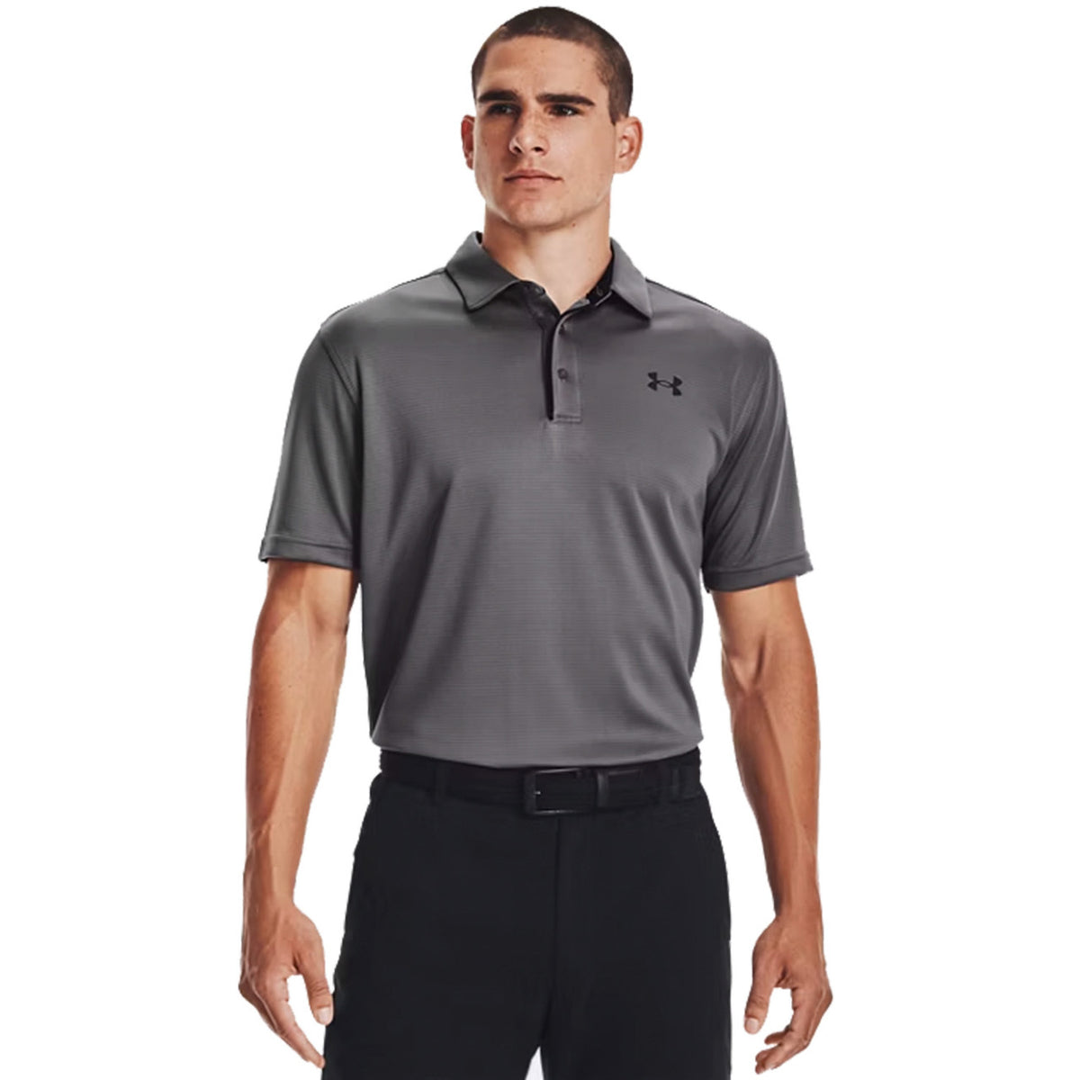 Under Armour Men's Tech Polo Shirt Image in Graphite-Black