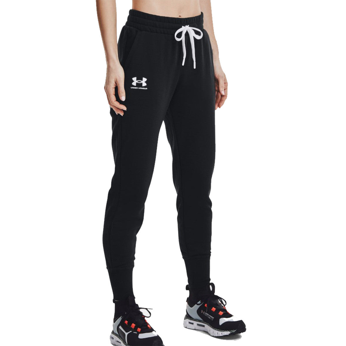 Under Armour Women's Rival Fleece Joggers Image Black-White