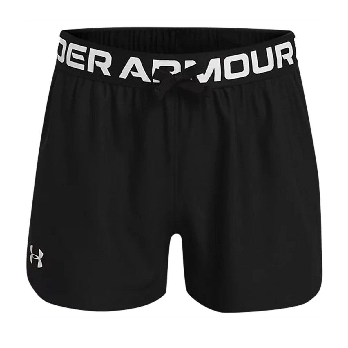 Under Armour Girl's Play Up Short Image in Black Metallic Silver Black-Metallic Silver
