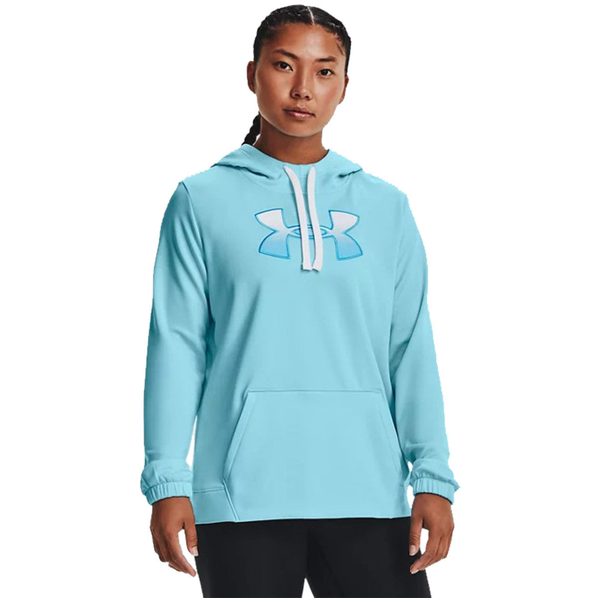 Under Armour Women's Armour Fleece Big Logo Gradient Flock Hoodie - Sky Blue