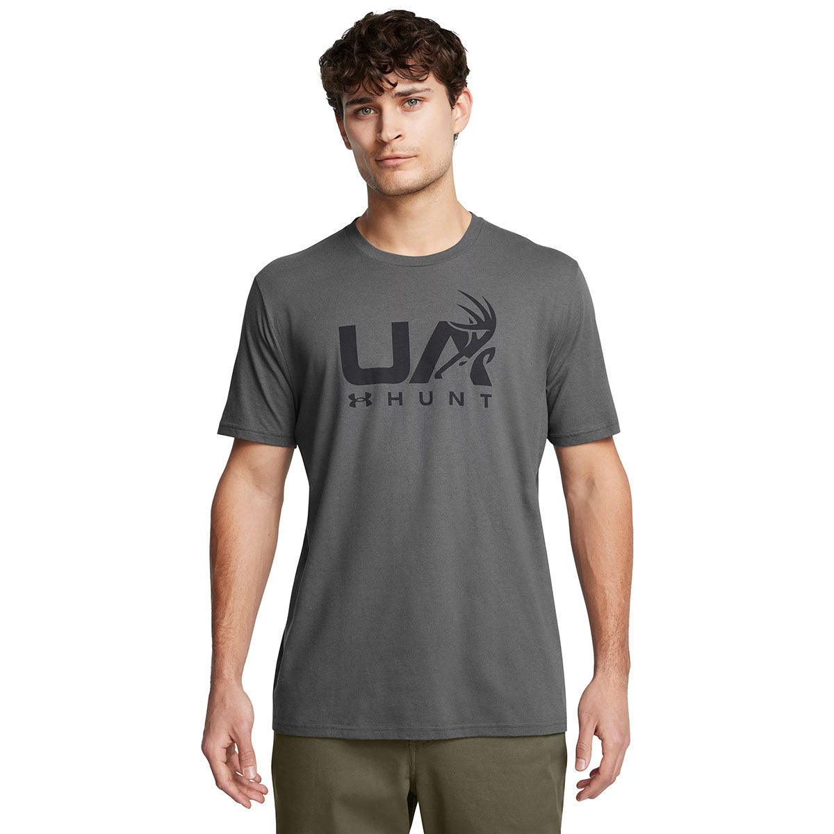 Under Armour Antler Hunt Icon T-Shirt Image in Castlerock Anthracite