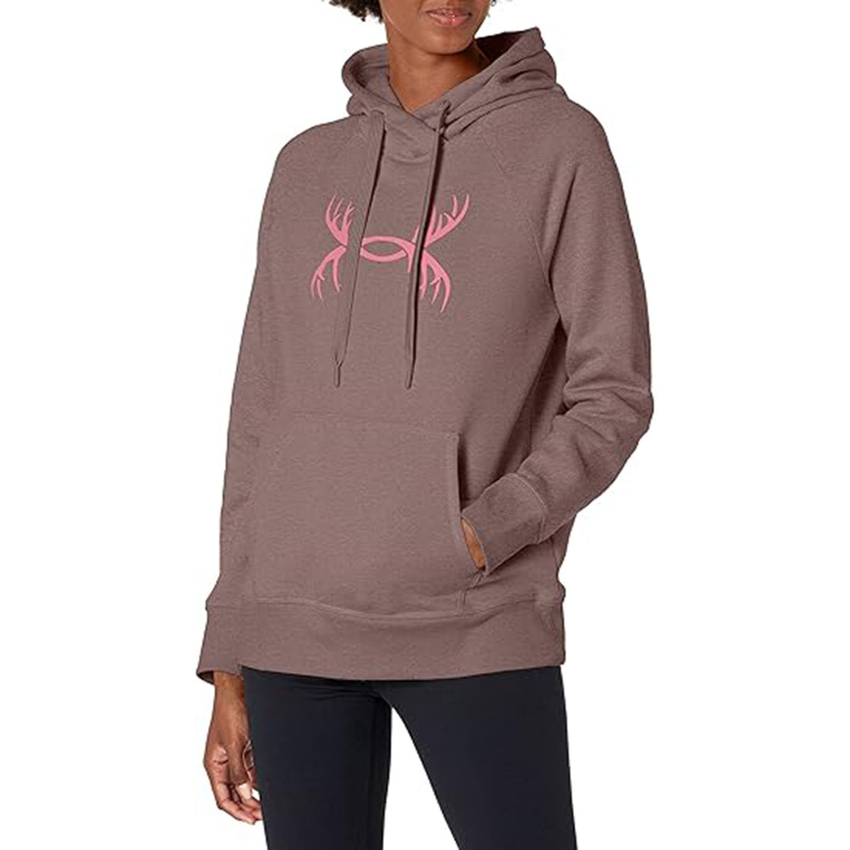 Under Armour Women's Rival Fleece Antler Hoodie - Fresh Clay Pace Pink