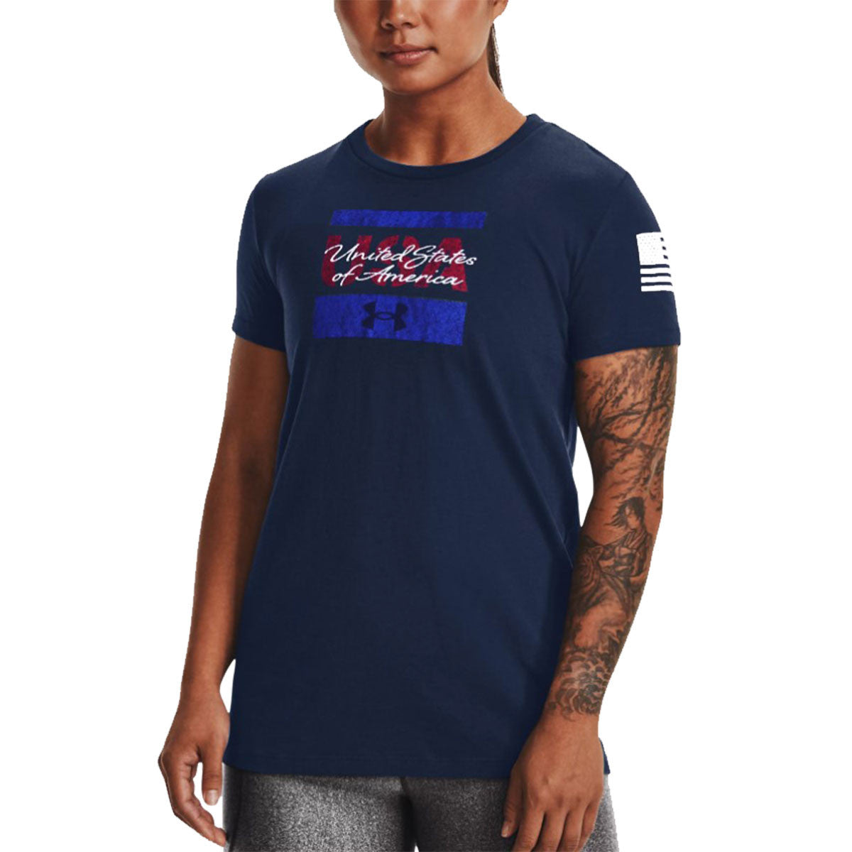 Under Armour Women's Freedom USA T-Shirt - Academy-Red