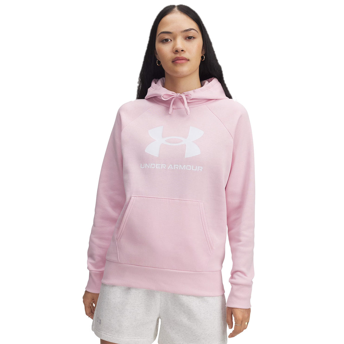 Under Armour Women's Rival Fleece Big Logo Hoodie - Prime Pink-White image
