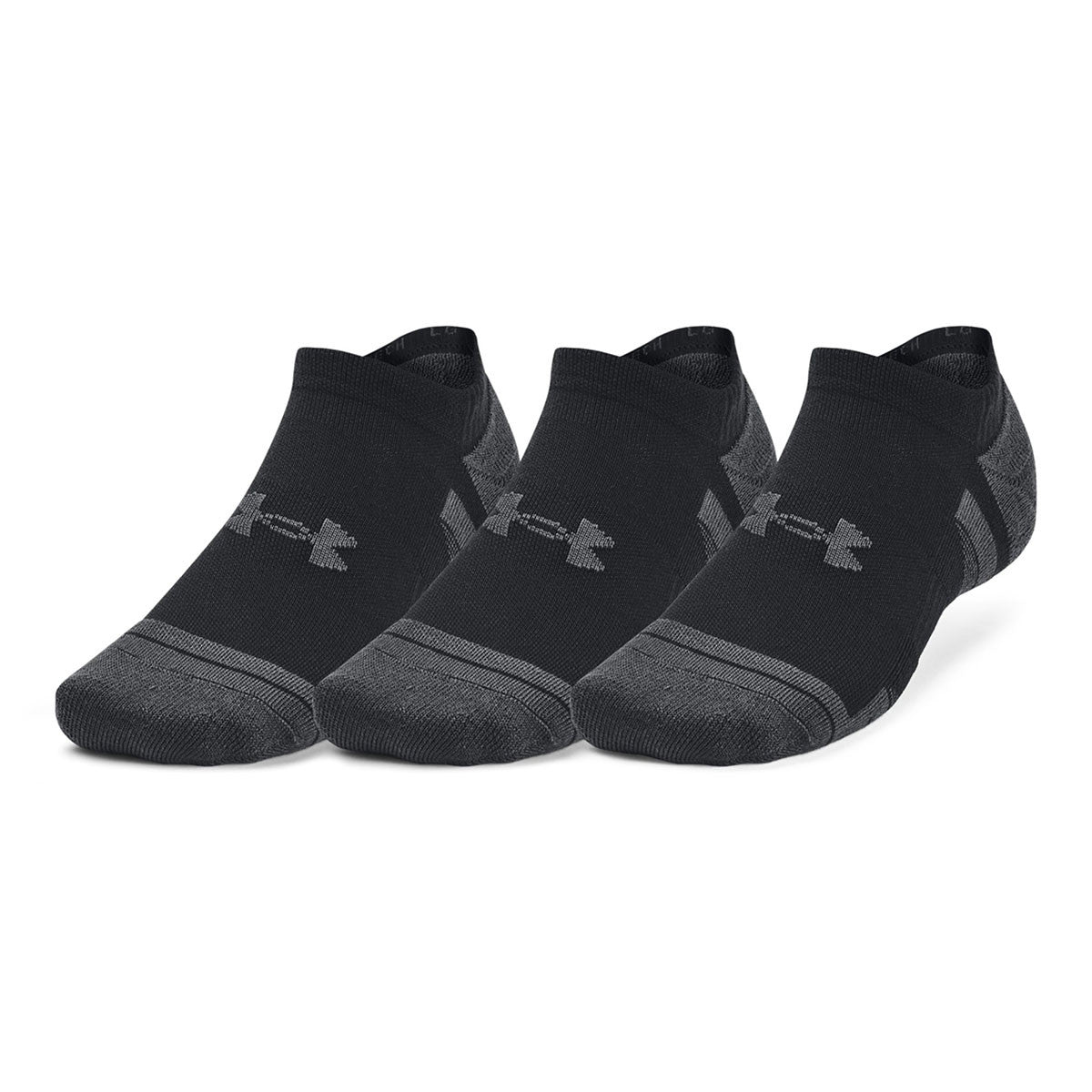 Under Armour Unisex Performance Tech 3-Pack No Show Socks - Black