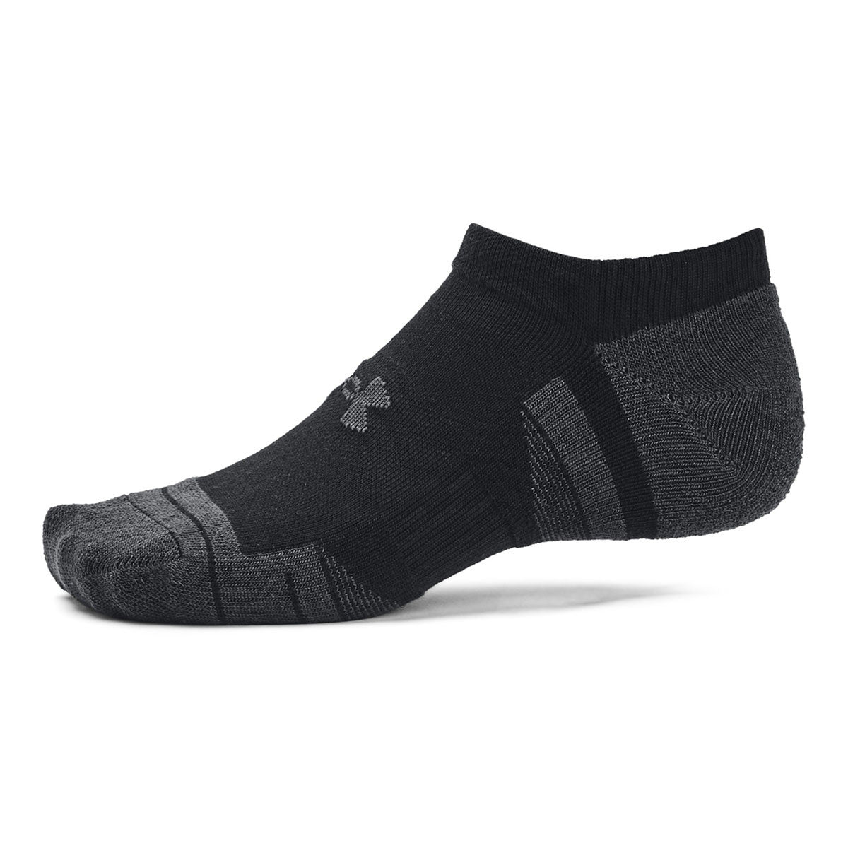 Under Armour Unisex Performance Tech 3-Pack No Show Socks - Black