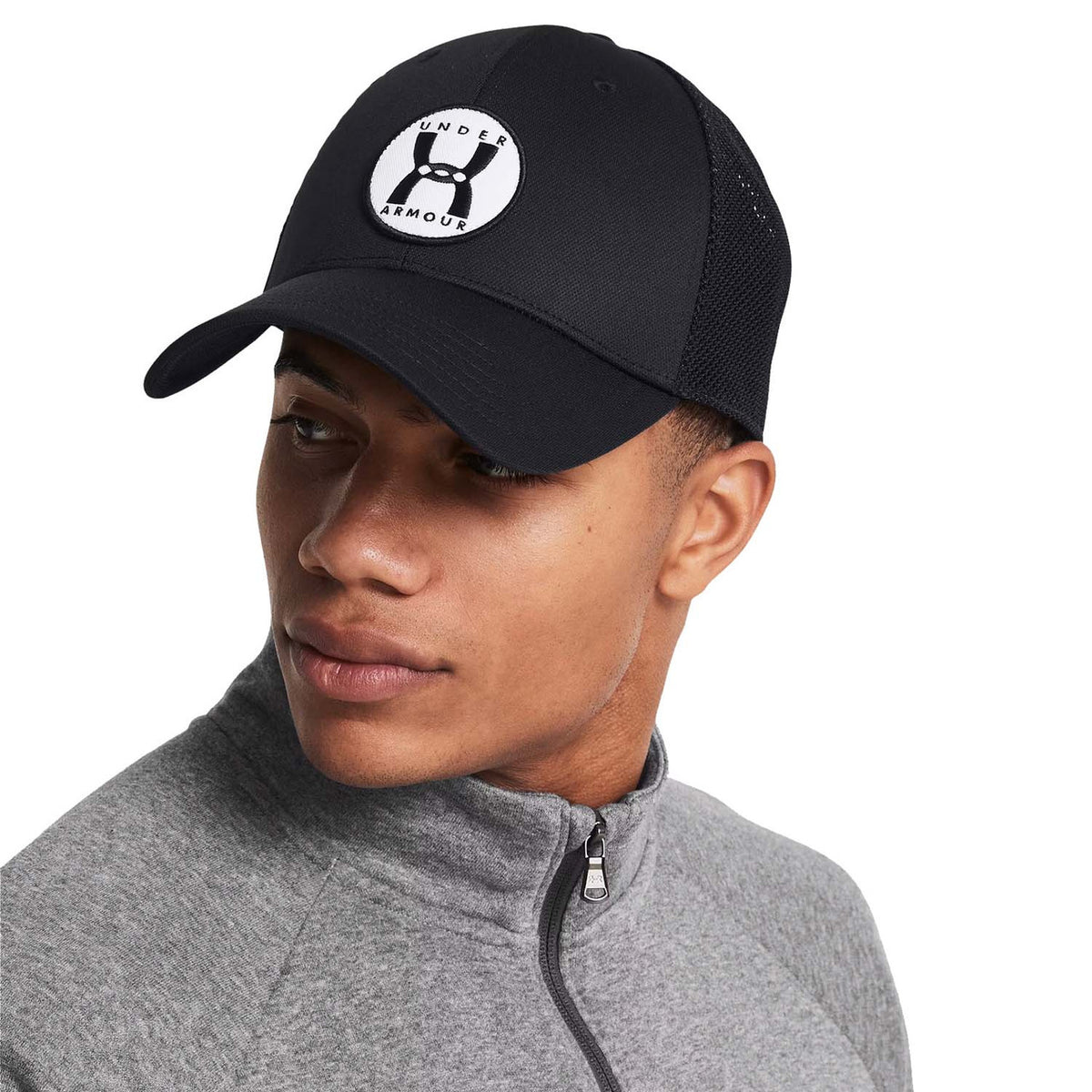 Under Armour Men's Blitzing Trucker Hat Model Image