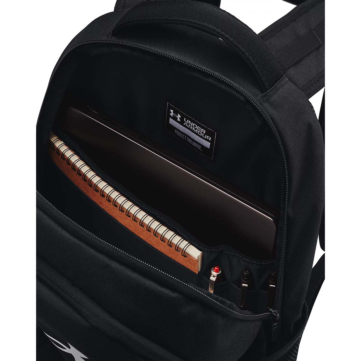 Under Armour Hustle 6.0 Backpack - Black-Black-White