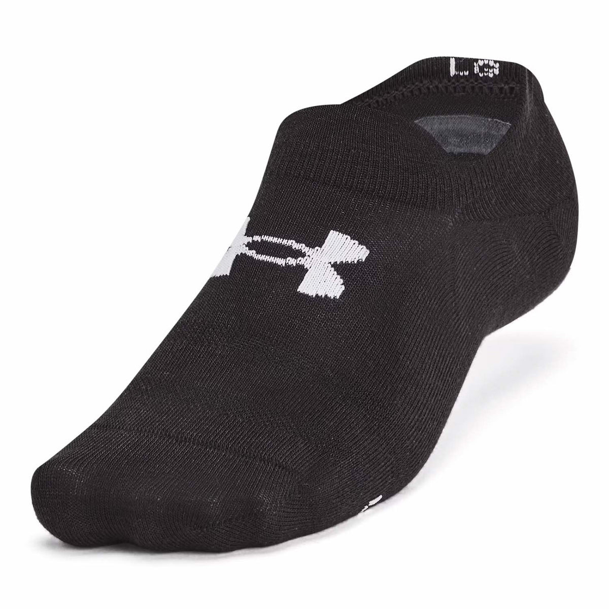 Under Armour Unisex Essential Ultra Low Sock - 6 Pack - Black-Castlerock
