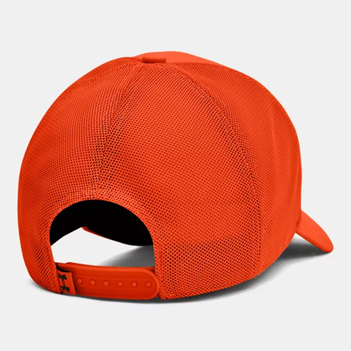 Under Armour Hunt Trucker Hat Back Image in Blaze Orange